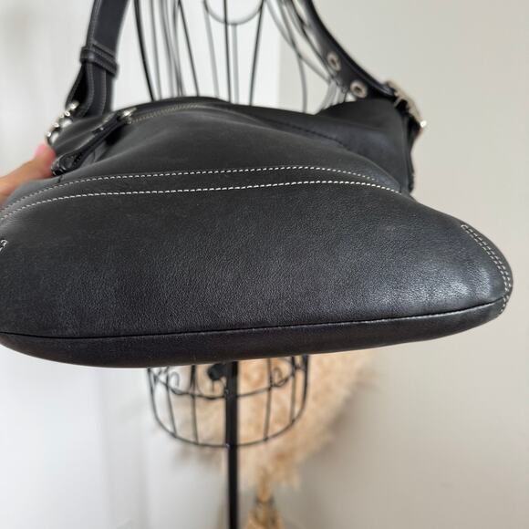 COACH Vintage 1415 Soho Black Leather Crossbody Shoulder Bag Hobo - Picture 7 of 15